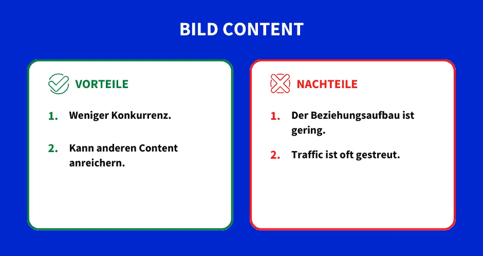 Vor- und Nachteile von Bild Content