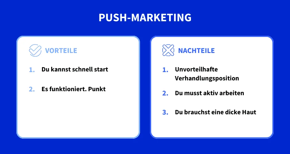 Vor- und Nachteile von Push-Marketing