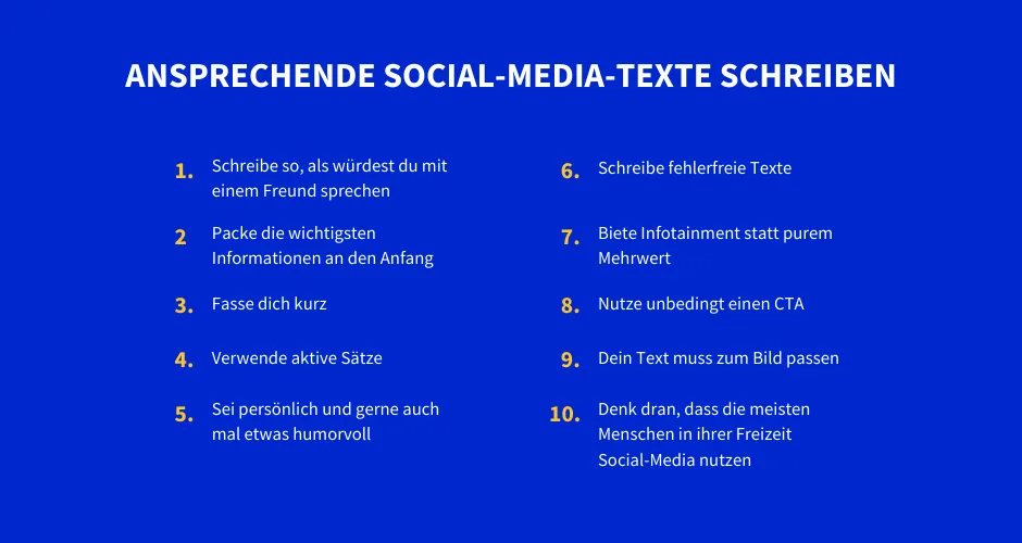 10 Punkte, wie du ansprechende Social-Media-Texte schreibst