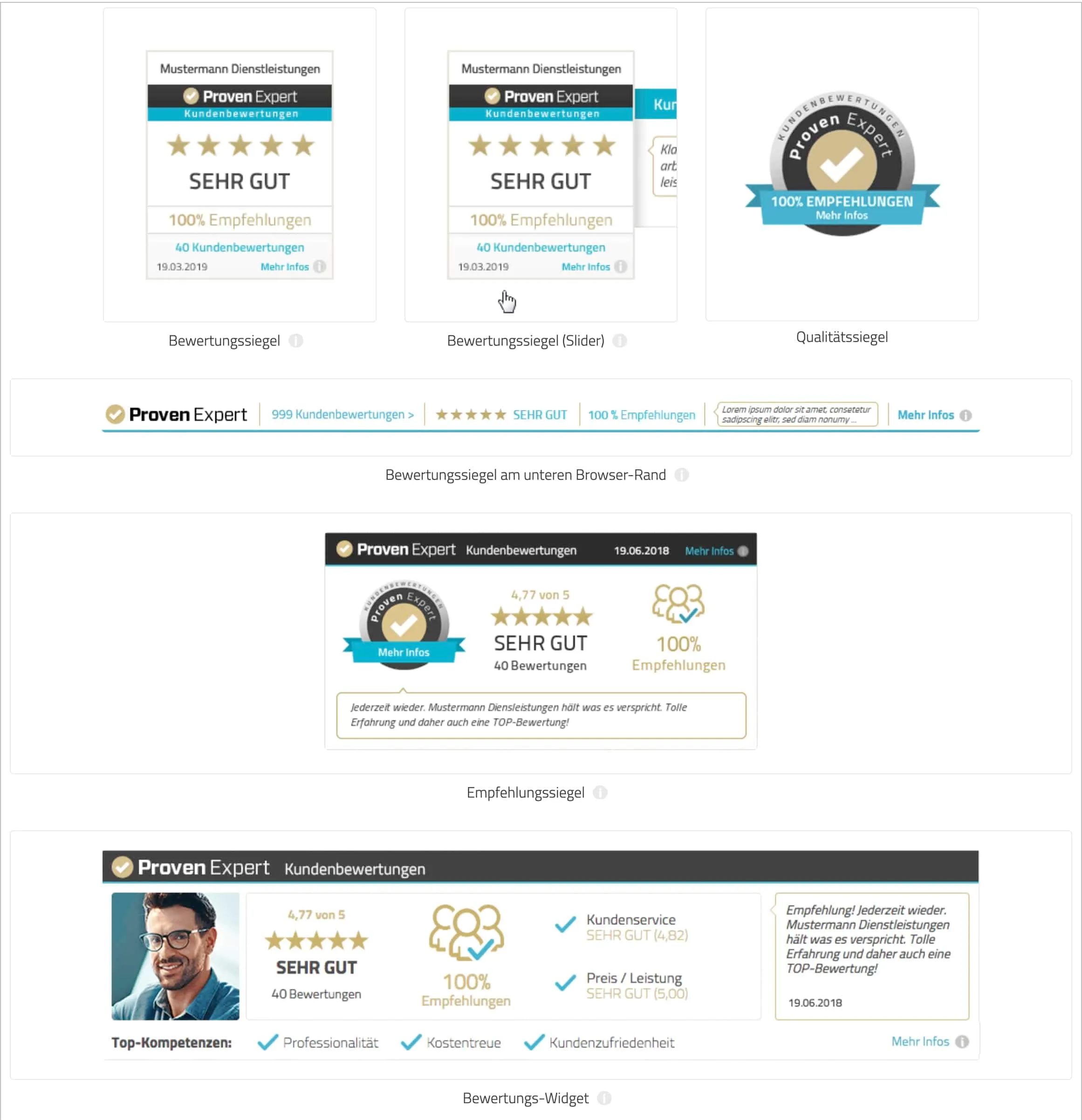 Digitale Bewertungssiegel von ProvenExpert 