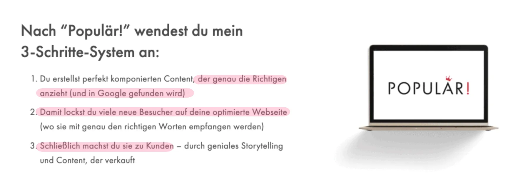 Verlangen nach dem Produkt bauen.
