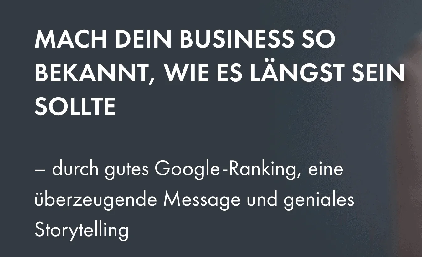 Der Zielgruppe ein Versprechen kommunizieren oder ein Problem ansprechen, mit dem sie sich identifizieren können.