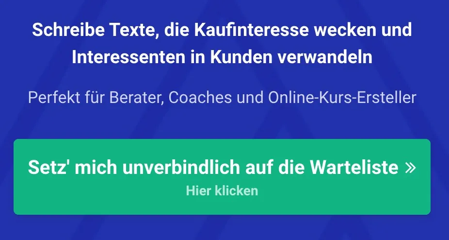 Handlungsaufforderung aussprechen mit einem klaren Call to Action.