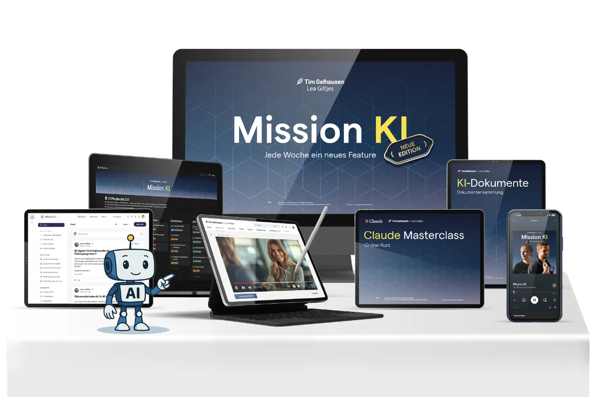 Mission KI auf Laptop, Tablet und Smartphone
