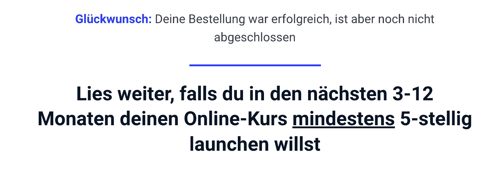 Danke-Seiten Beispiel: Upsell Beispiel