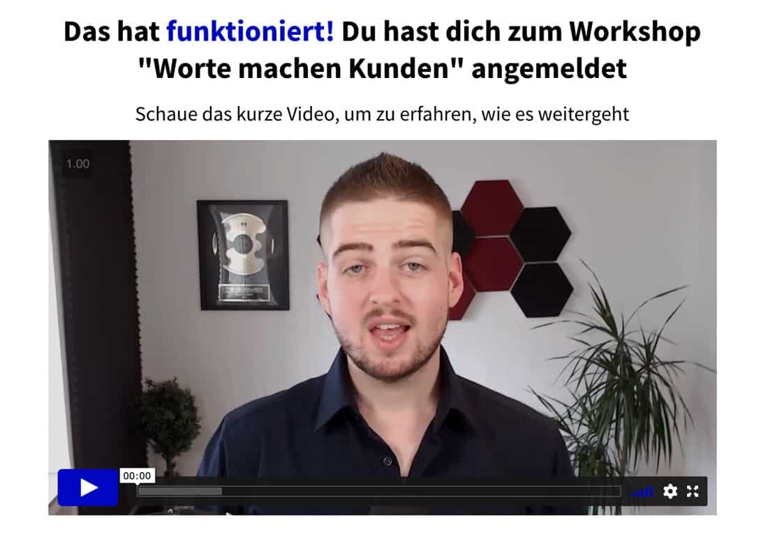 Danke-Seiten Beispiel: Ein Video einbetten