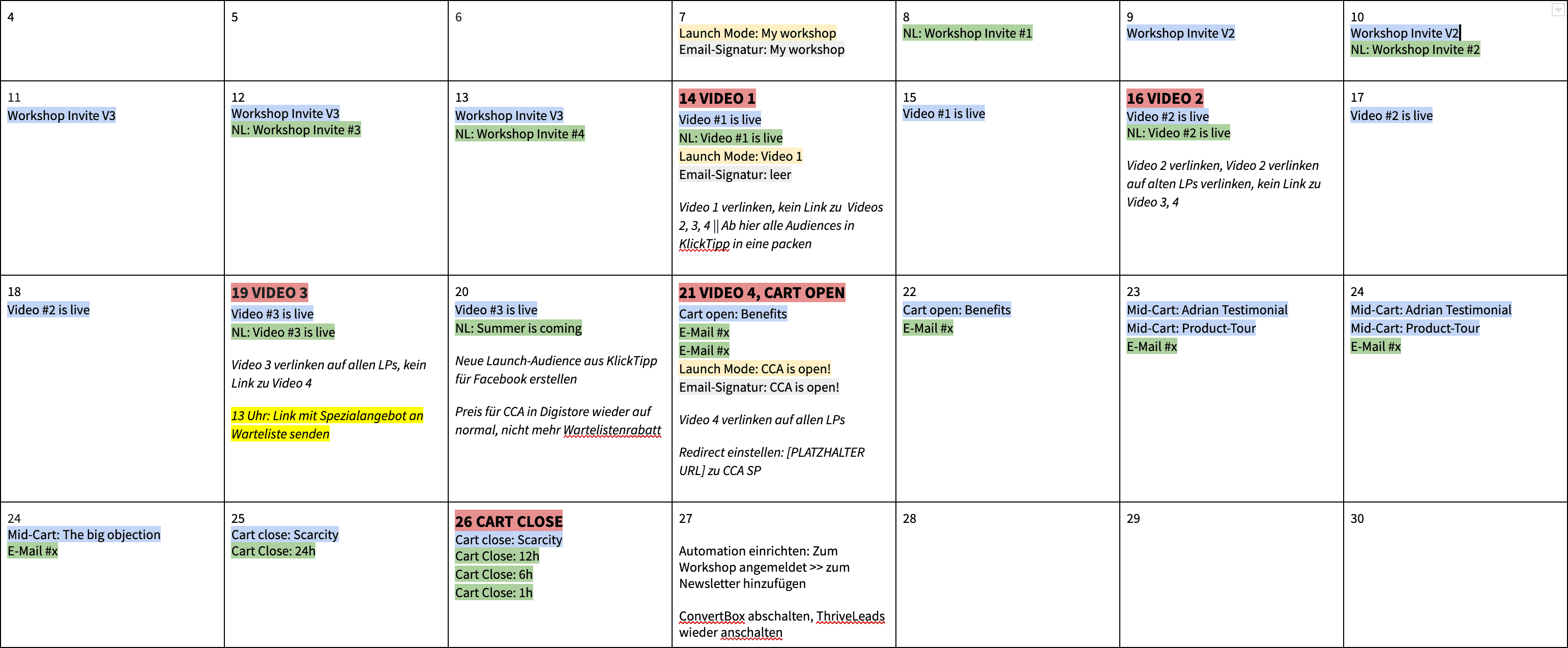 Launch-Kalender