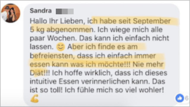 Binde Kundenstimmen auf deine Sales Page ein - zum Beispiel in Form eines Facebook-Kommentars